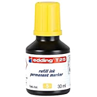 edding T25-005 - Frasco de tinta permanente de 30ml- color amarillo